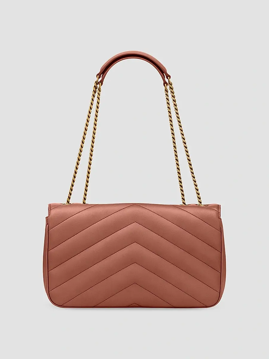 Saint Laurent Women's Loulou Medium Shoulder Bag in Lambskin Leather - Hortensia | Thumbnail 3 Saint Laurent Women's Loulou Medium Shoulder Bag in Lambskin Leather - Hortensia | Thumbnail 3