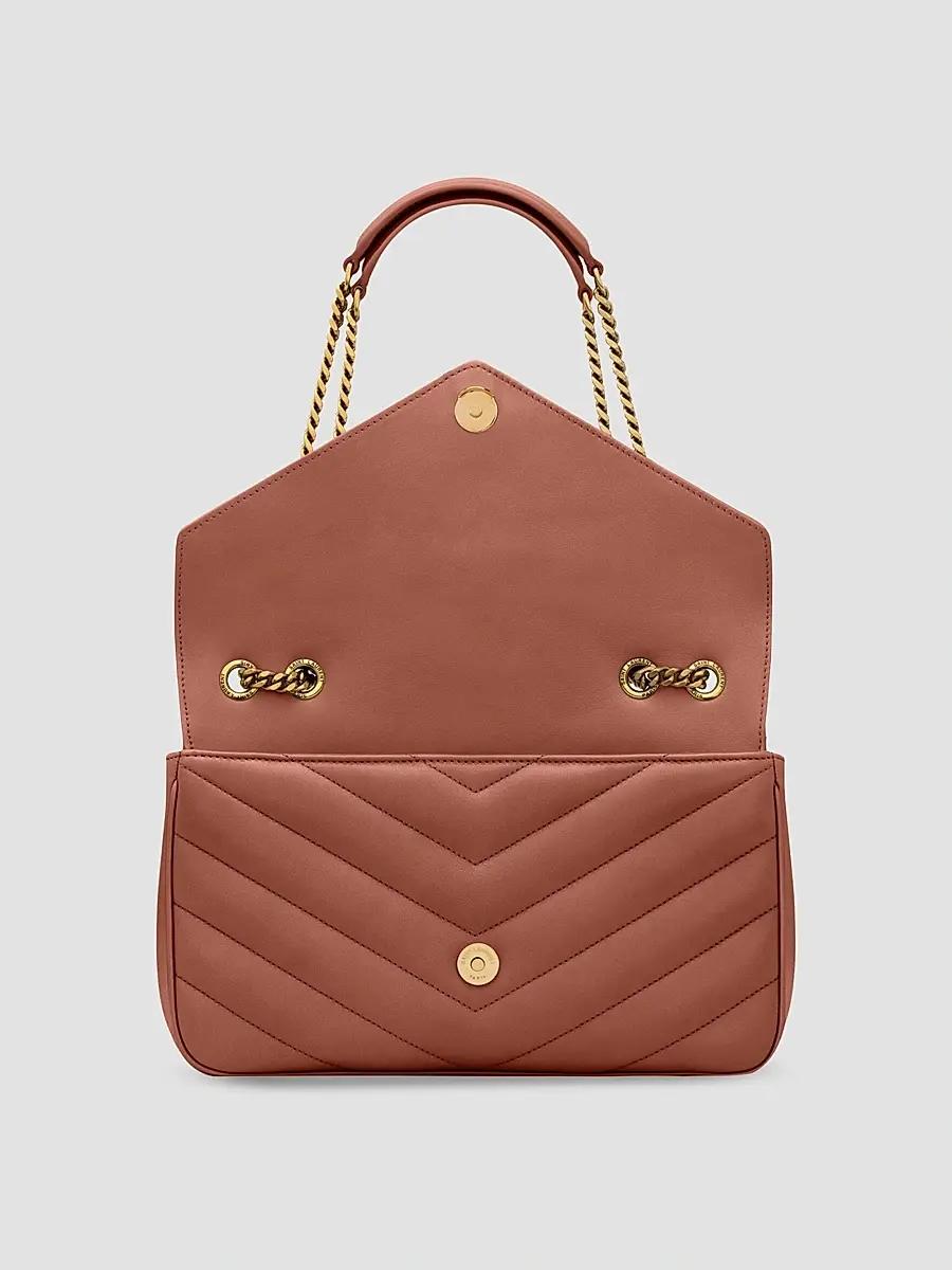Saint Laurent Women's Loulou Medium Shoulder Bag in Lambskin Leather - Hortensia | Thumbnail 6 Saint Laurent Women's Loulou Medium Shoulder Bag in Lambskin Leather - Hortensia | Thumbnail 6