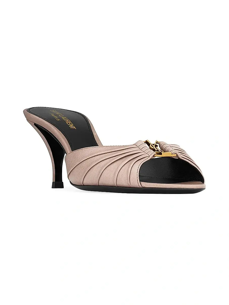 Saint Laurent Women's Babylone Mules in Smooth Leather - Nude | Thumbnail 2 Saint Laurent Women's Babylone Mules in Smooth Leather - Nude | Thumbnail 2