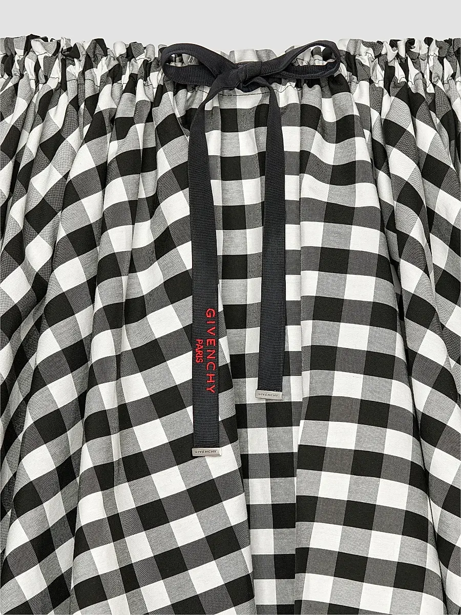 Givenchy Women's Mini Pleated Skirt in Checked Cotton - Black White | Thumbnail 4 Givenchy Women's Mini Pleated Skirt in Checked Cotton - Black White | Thumbnail 4