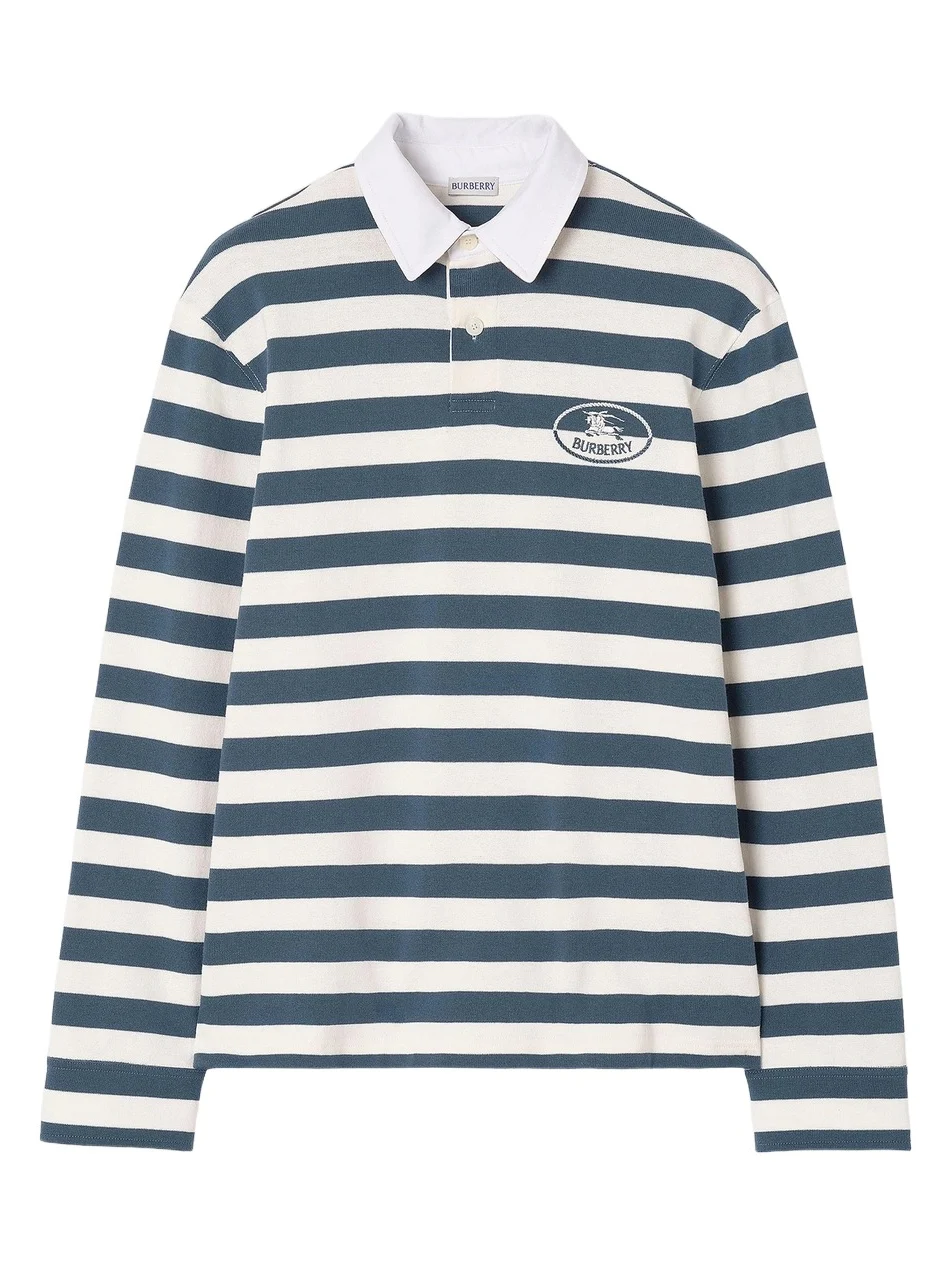 Burberry Men's Striped Cotton Rugby Shirt
