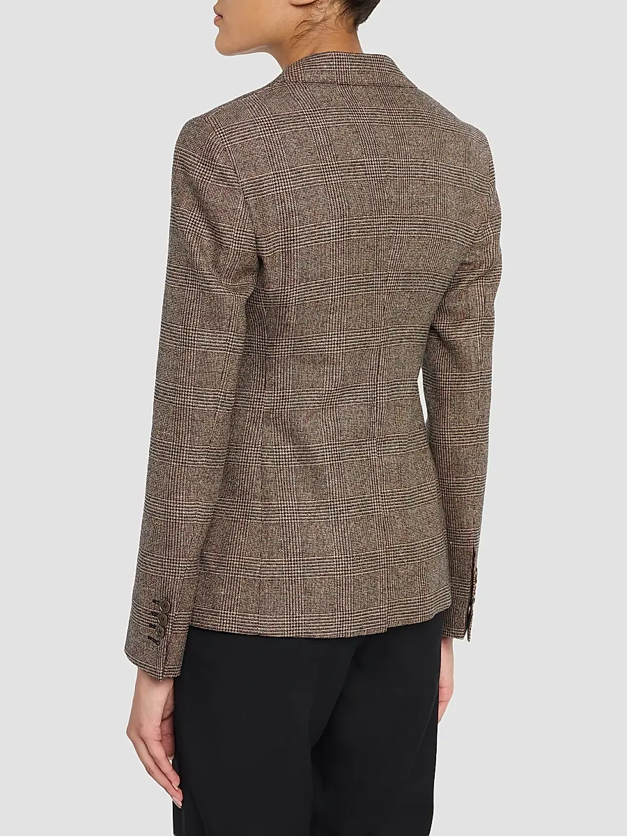 Burberry Women's Sabella Check Wool-Linen Tailored Jacket | Thumbnail 4 Burberry Women's Sabella Check Wool-Linen Tailored Jacket | Thumbnail 4