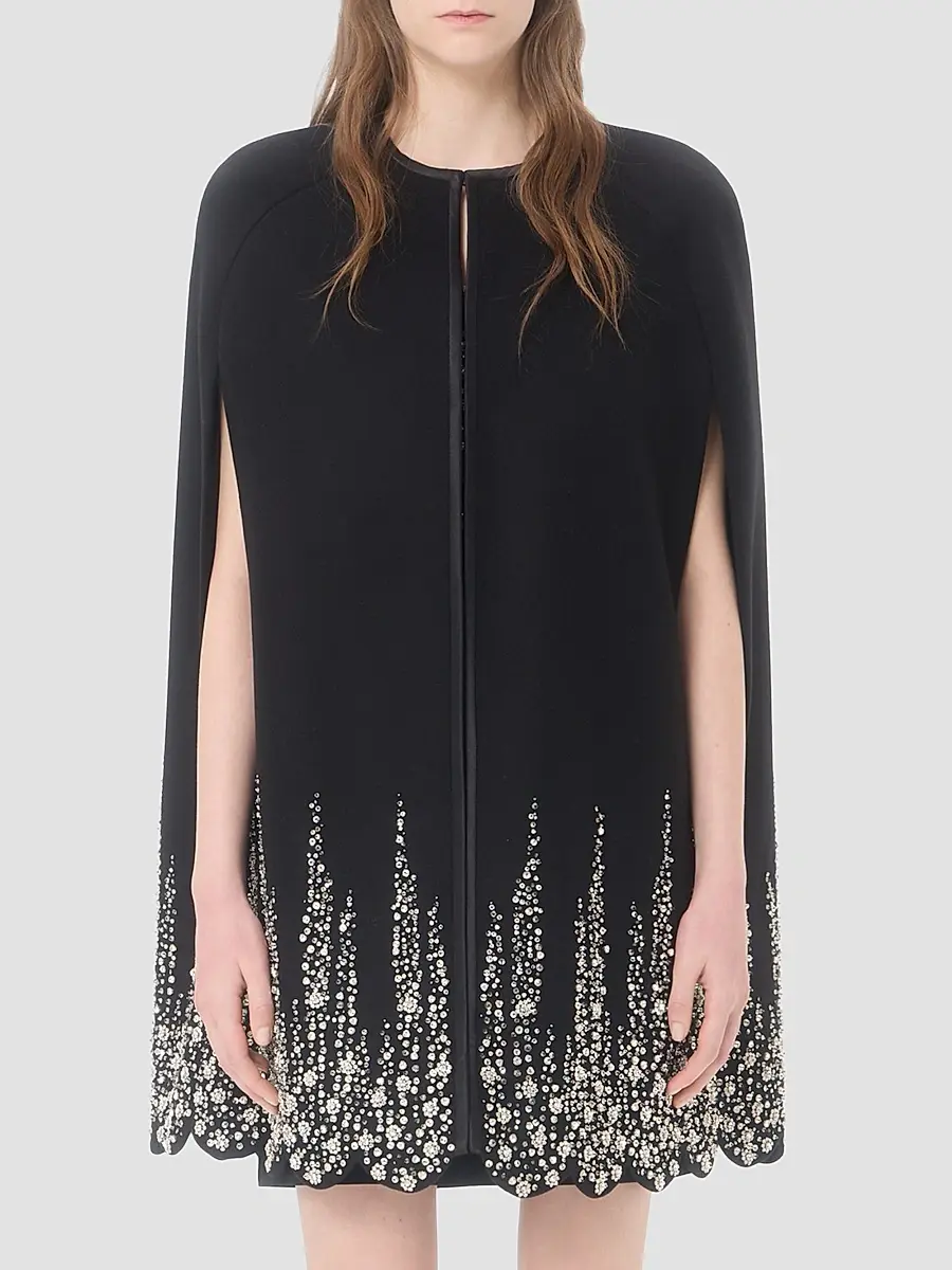 Valentino Women's Embroidered Compact Drap Cape | Thumbnail 3 Valentino Women's Embroidered Compact Drap Cape | Thumbnail 3