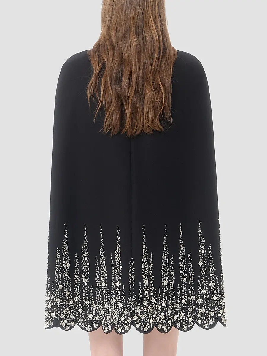 Valentino Women's Embroidered Compact Drap Cape | Thumbnail 5 Valentino Women's Embroidered Compact Drap Cape | Thumbnail 5