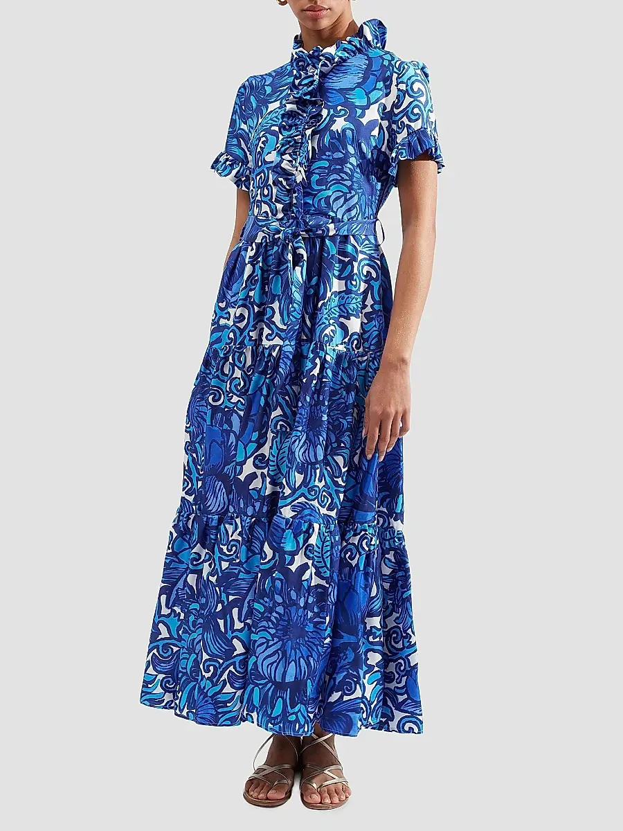 La DoubleJ Women's Long and Sassy Dress - Anemone Blue | Thumbnail 3