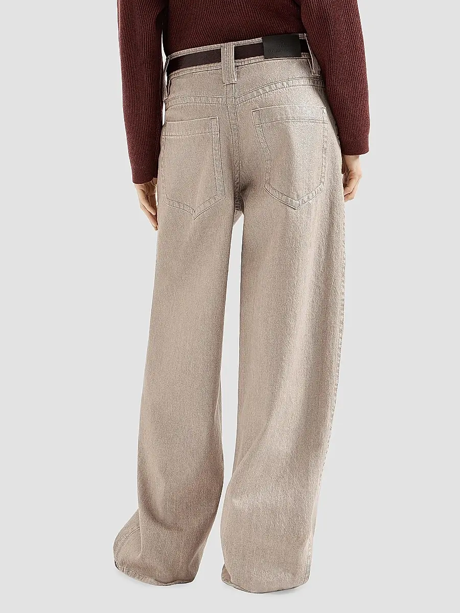 Brunello Cucinelli Women's Baggy Jeans with Monili - Rope | Thumbnail 3 Brunello Cucinelli Women's Baggy Jeans with Monili - Rope | Thumbnail 3