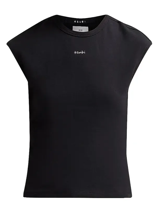 Women's Higher Than Heaven Rivet Staple Logo Cap-Sleeve T-Shirt Women's Higher Than Heaven Rivet Staple Logo Cap-Sleeve T-Shirt