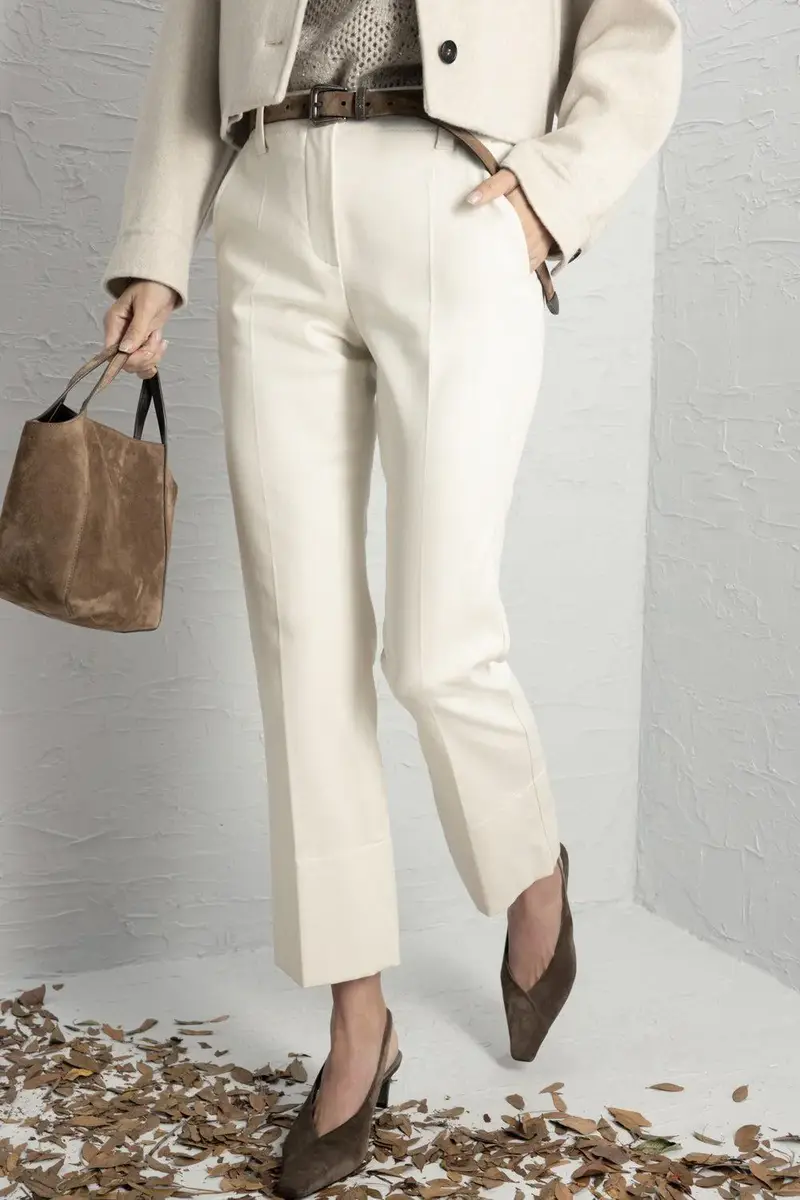 Brunello Cucinelli Kickflare Cigarette Pant - Panama | Thumbnail 3