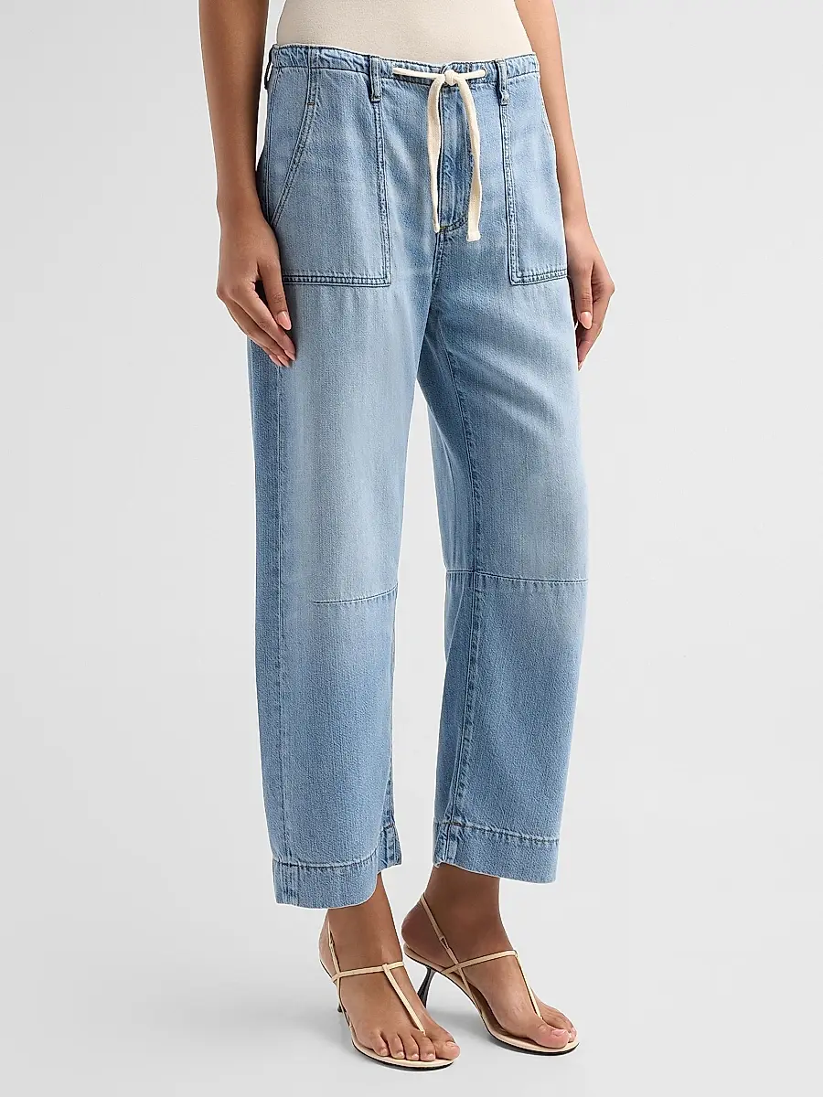 Le Jean Women's Weightless Utility Soft Barrel-Leg Drawstring Jeans | Thumbnail 4
