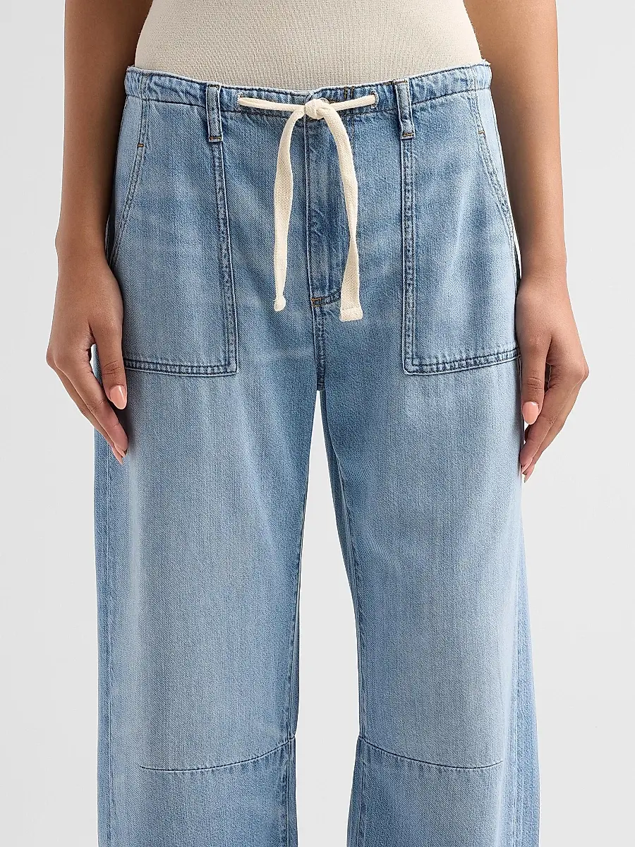 Le Jean Women's Weightless Utility Soft Barrel-Leg Drawstring Jeans | Thumbnail 5