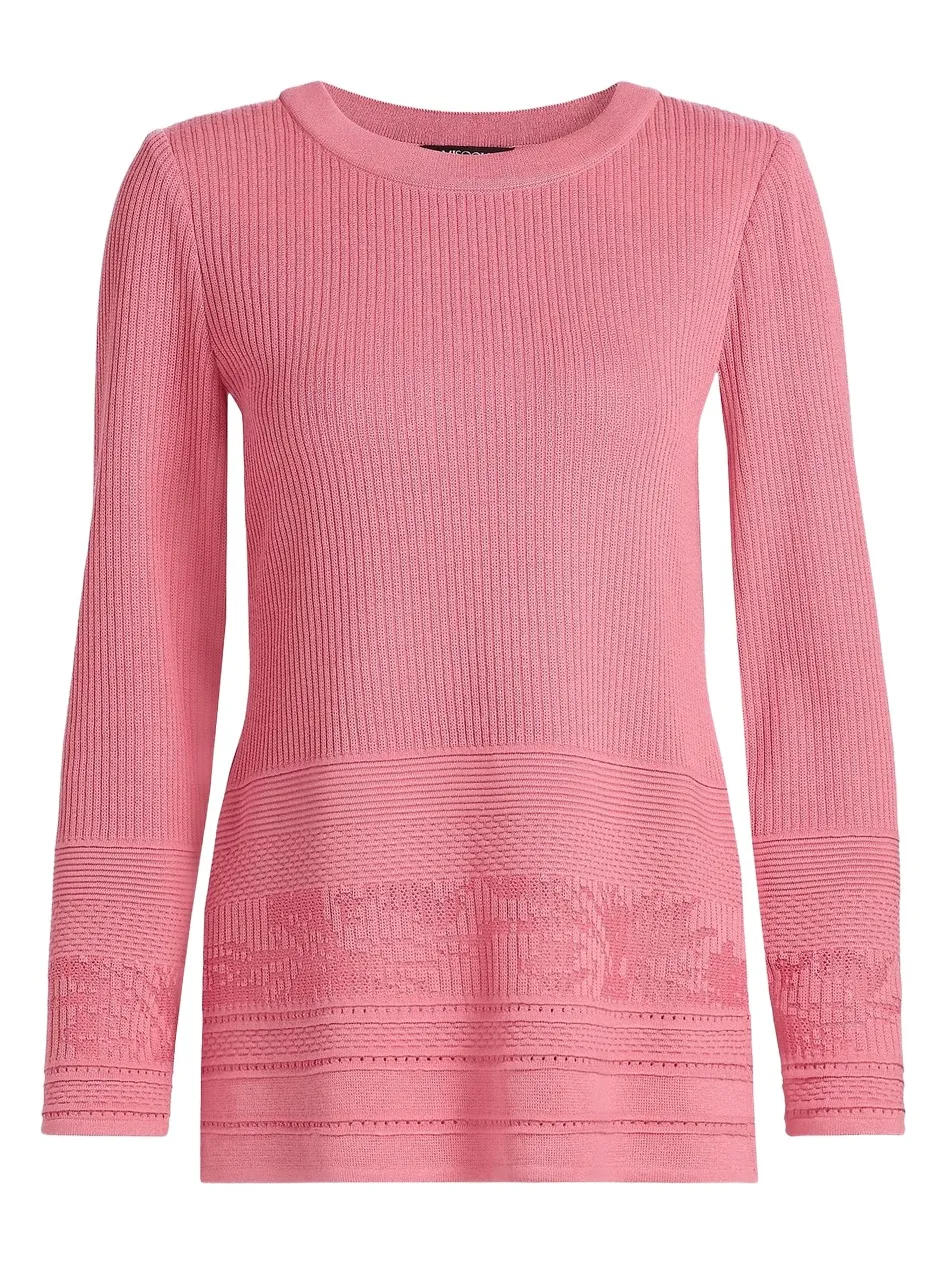 Misook Women's Multi-Stitch Tonal Ribbed Soft Knit Tunic