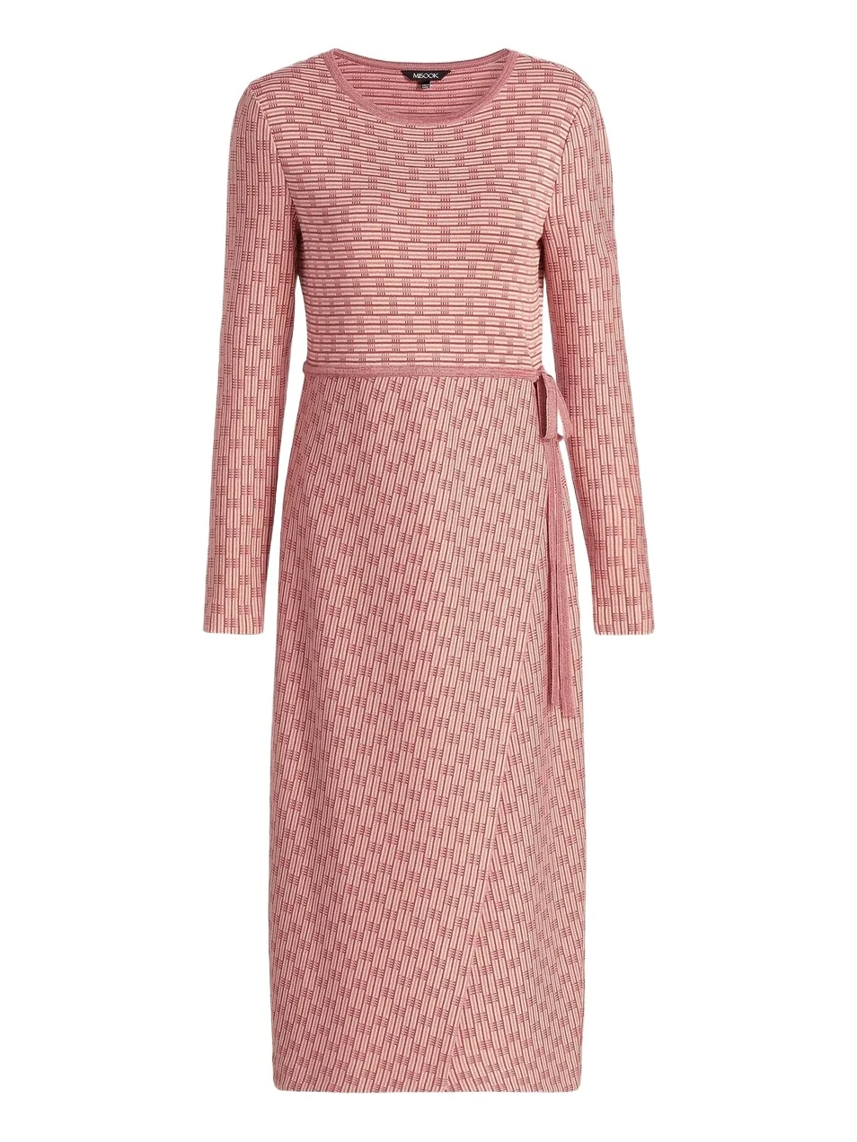 Women's Faux Wrap Soft Knit Midi Dress Women's Faux Wrap Soft Knit Midi Dress
