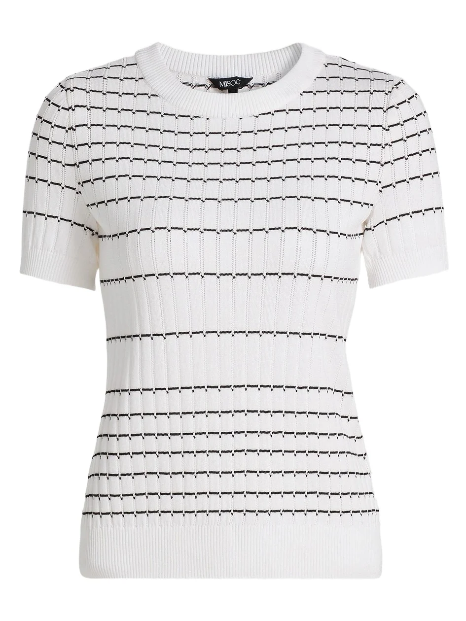 Misook Women's Striped Soft Knit Top