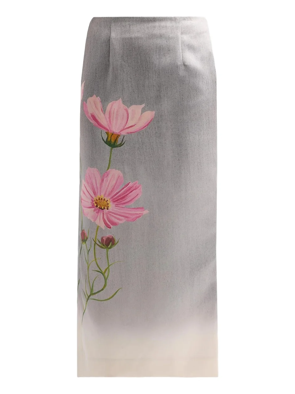 Women's Cosmos Floral Satin Pencil Skirt
