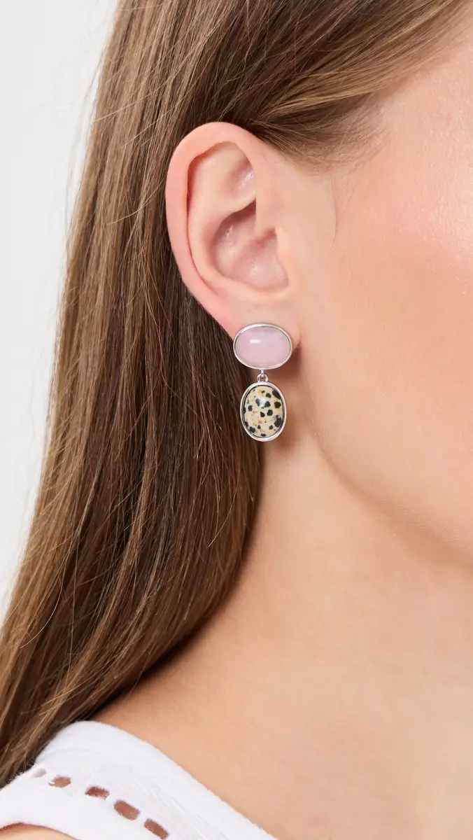 Luv AJ The Rose Quartz Palma Stud Earrings | Thumbnail 3