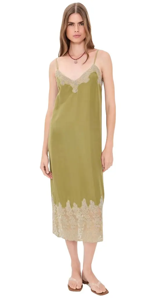 The Great. The Legacy Dress Light Olive/Cream | Image 1 The Great. The Legacy Dress Light Olive/Cream | Image 1