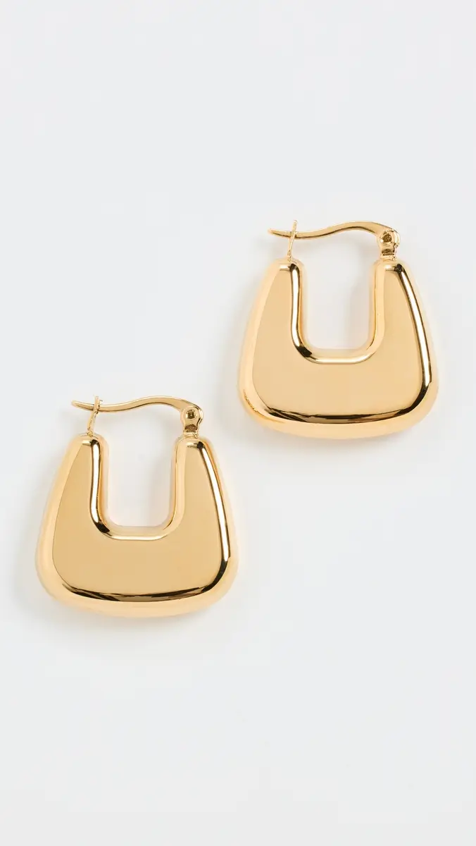 By Adina Eden Solid Graduated Square Shape Hoop Earrings | Thumbnail 2