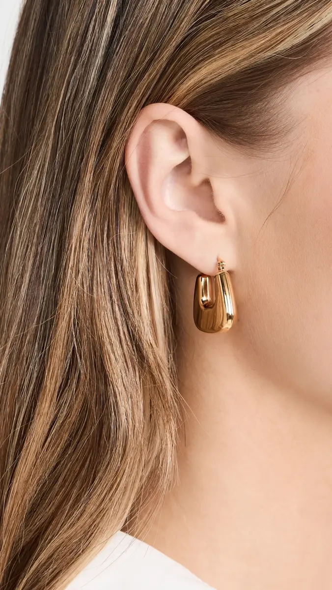 By Adina Eden Solid Graduated Square Shape Hoop Earrings | Thumbnail 3