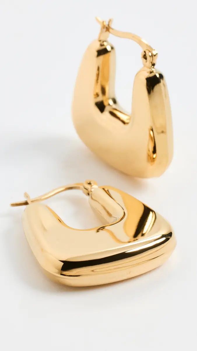 By Adina Eden Solid Graduated Square Shape Hoop Earrings | Thumbnail 4