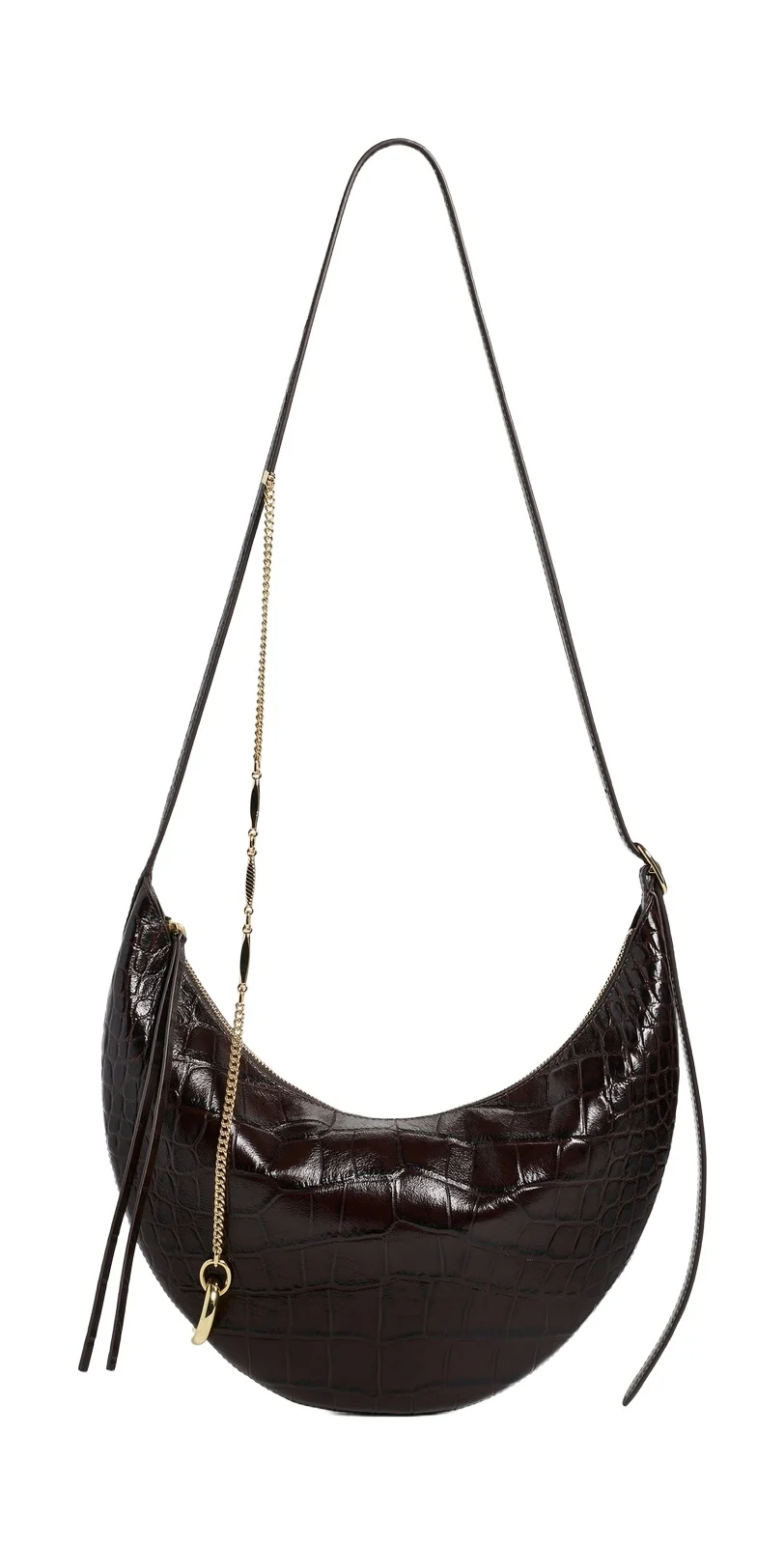 Pierced Croc-Embossed Crossbody Bag Pierced Croc-Embossed Crossbody Bag