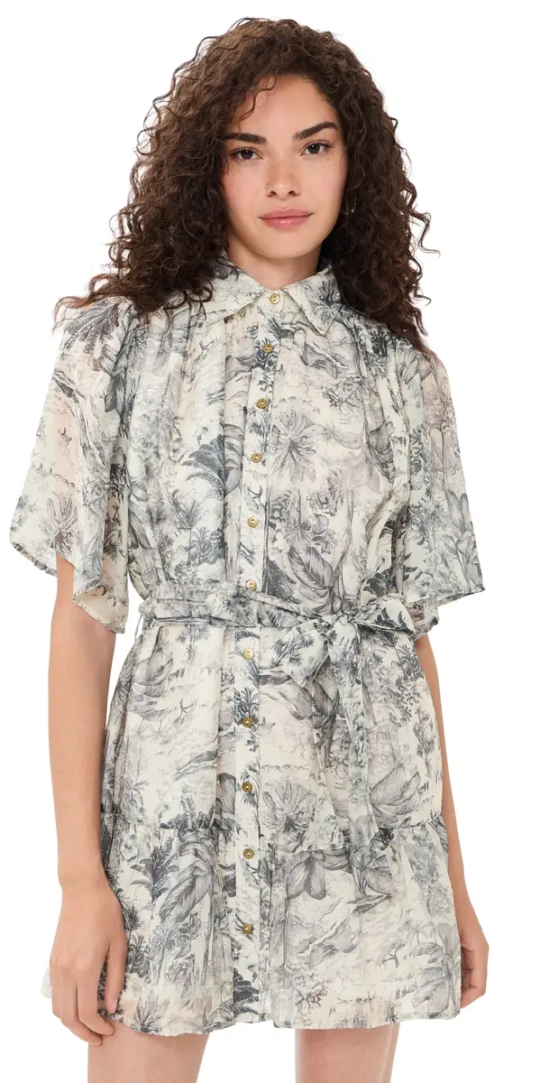 En Saison Holly Mini Dress White Slate Blue M | Image 1 En Saison Holly Mini Dress White Slate Blue M | Image 1