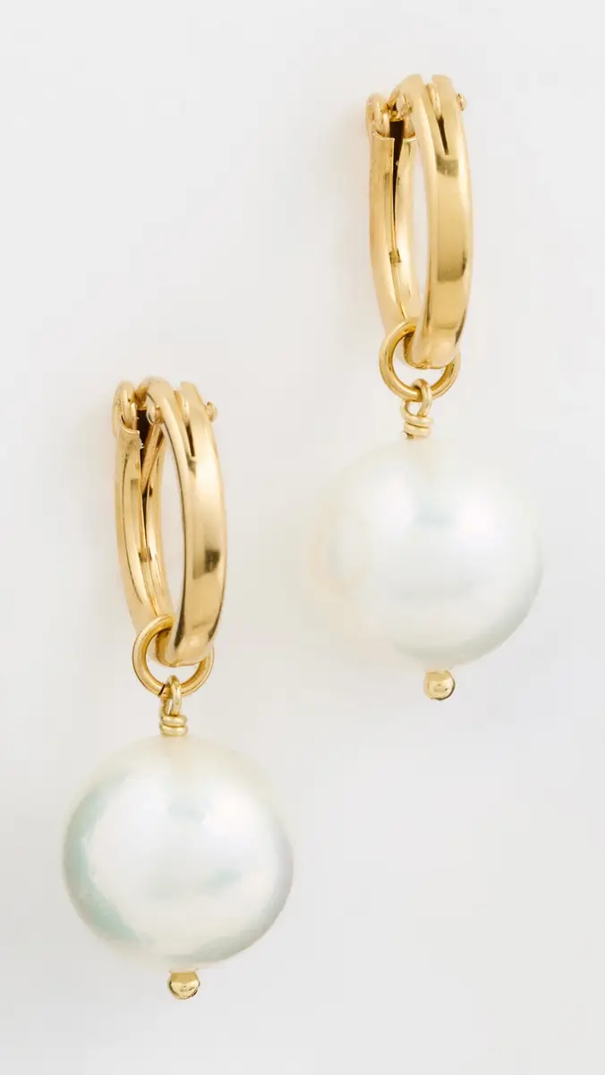 CHAN LUU Baroque Pearl Hoop Earrings | Thumbnail 2