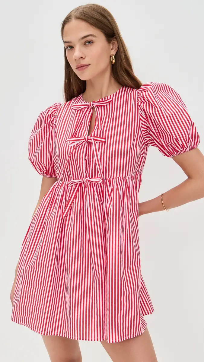 English Factory Stripe Sleeveless Bow Dress | Thumbnail 2 English Factory Stripe Sleeveless Bow Dress | Thumbnail 2