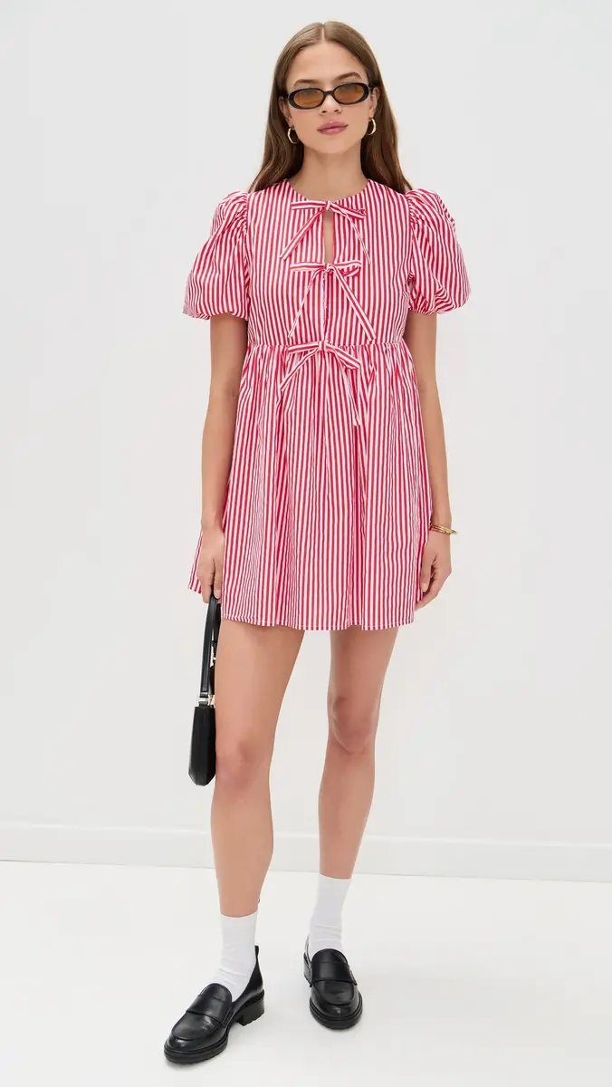 English Factory Stripe Sleeveless Bow Dress | Thumbnail 5 English Factory Stripe Sleeveless Bow Dress | Thumbnail 5