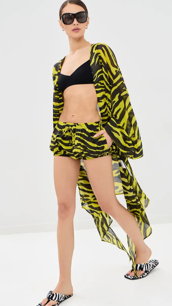 The Attico Black and Yellow Coverups Shorts | Thumbnail 2 The Attico Black and Yellow Coverups Shorts | Thumbnail 2