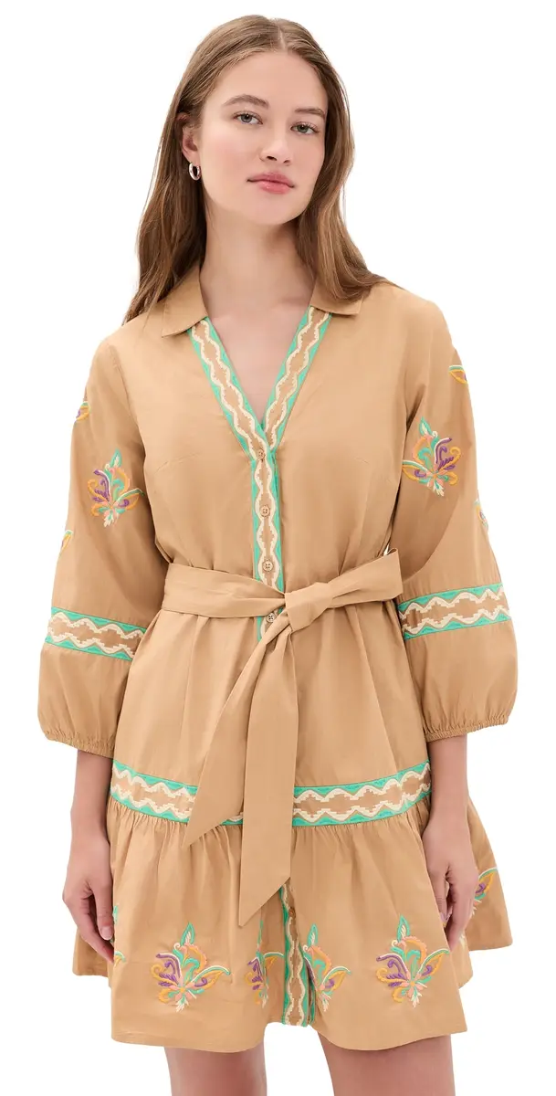 Shoshanna Ellery Dress Khaki/Multi | Image 1 Shoshanna Ellery Dress Khaki/Multi | Image 1