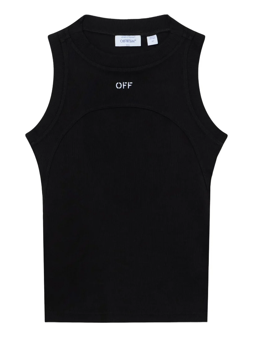 Off-White Off Stamp Rib Round Tank Top