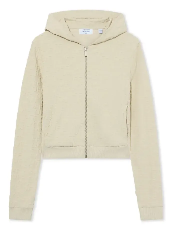 Terry Off Slim Zip-Up Hoodie