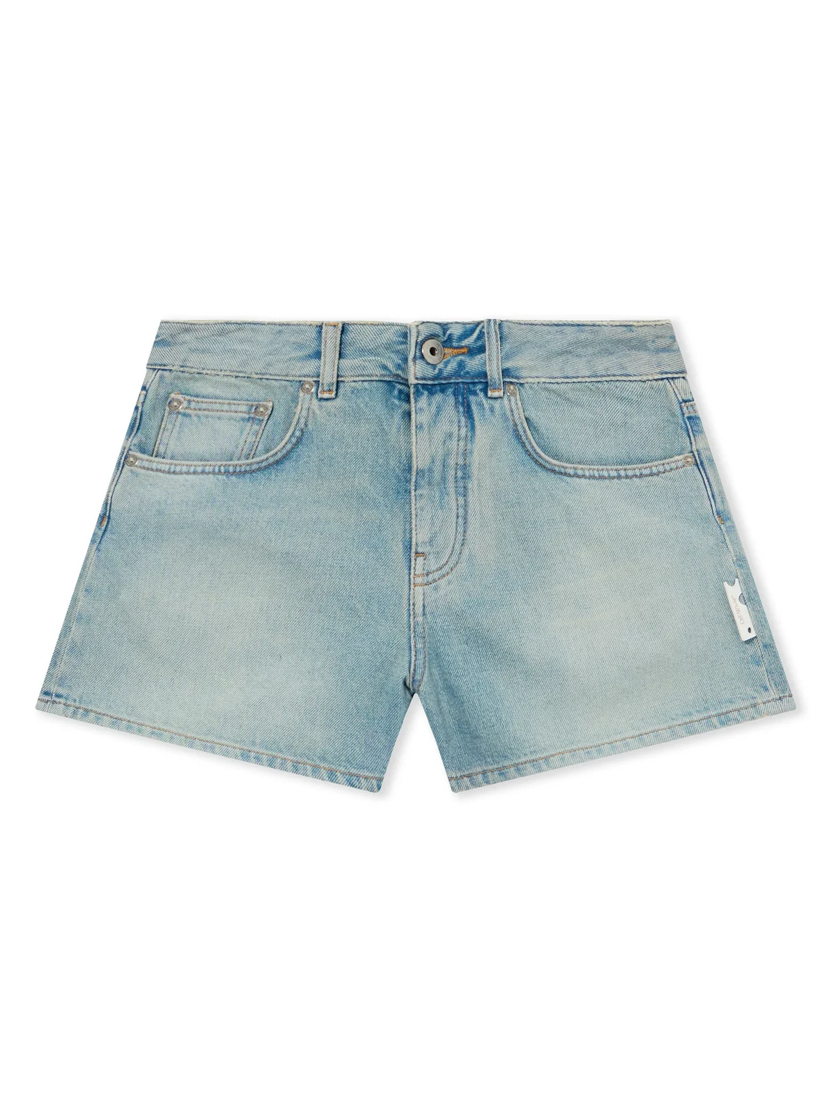 College Patch Denim Shorts