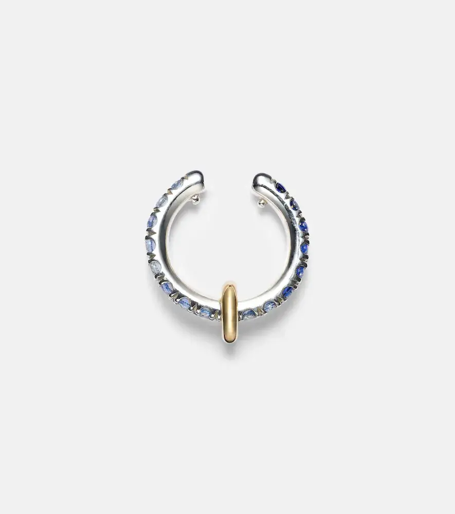 Spinelli Kilcollin Ombré sterling silver and 18kt yellow gold ear cuff with sapphires | Thumbnail 4