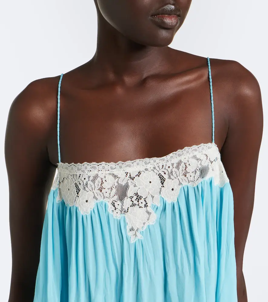 DÔEN Dôen Clemente lace-trimmed silk minidress | Thumbnail 3