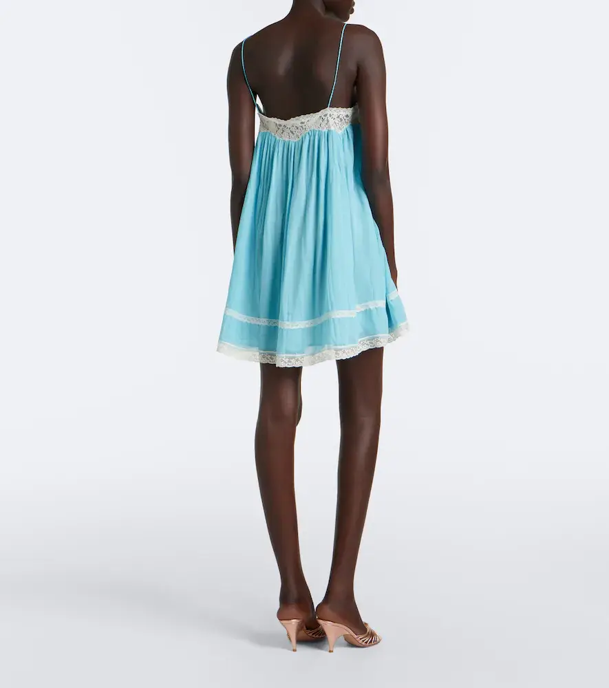 DÔEN Dôen Clemente lace-trimmed silk minidress | Thumbnail 4