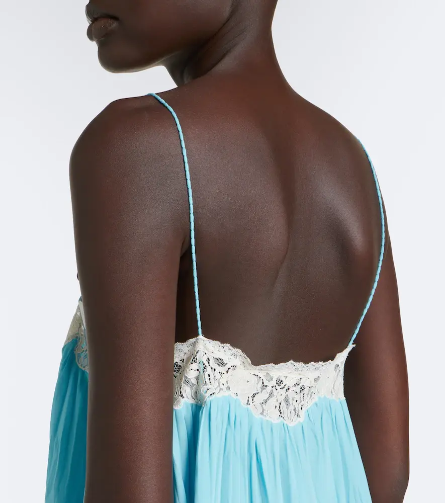 DÔEN Dôen Clemente lace-trimmed silk minidress | Thumbnail 6