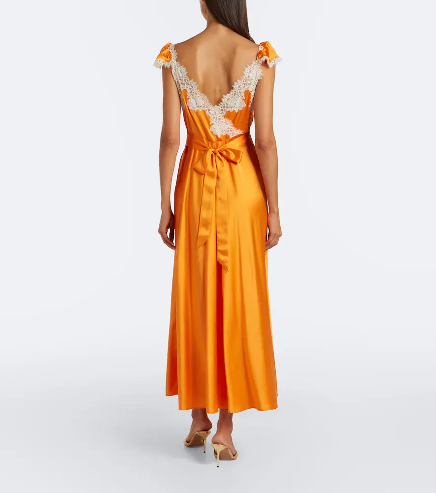 DÔEN Dôen Fiona lace-trimmed silk satin maxi dress | Thumbnail 3 DÔEN Dôen Fiona lace-trimmed silk satin maxi dress | Thumbnail 3