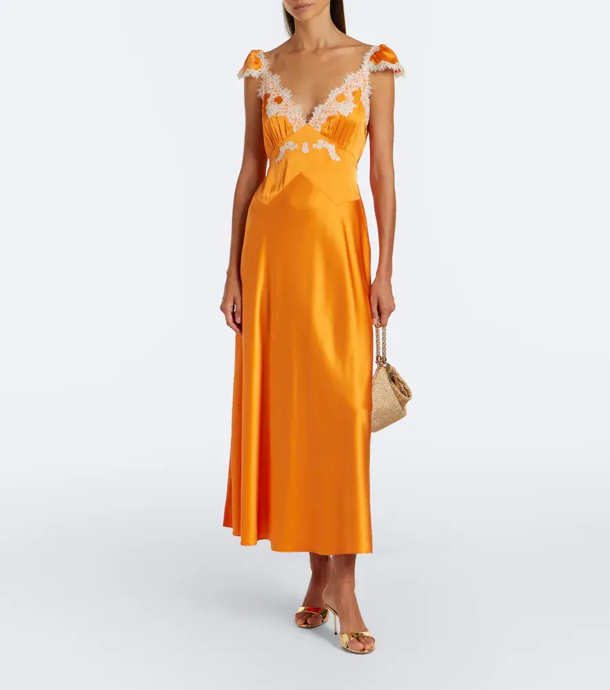 DÔEN Dôen Fiona lace-trimmed silk satin maxi dress | Thumbnail 5 DÔEN Dôen Fiona lace-trimmed silk satin maxi dress | Thumbnail 5
