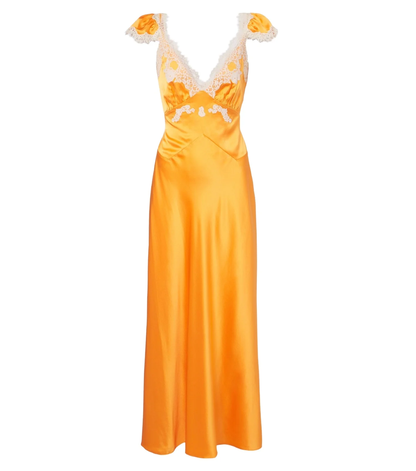 DÔEN Dôen Fiona lace-trimmed silk satin maxi dress