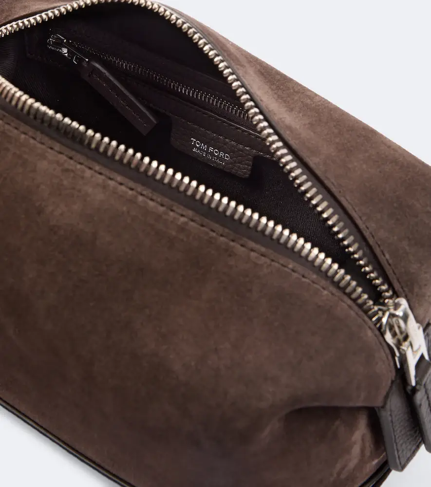 Tom Ford Leather-trimmed suede toiletry bag | Thumbnail 3