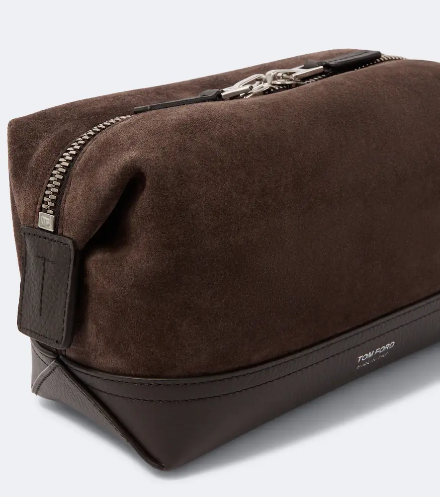 Tom Ford Leather-trimmed suede toiletry bag | Thumbnail 4