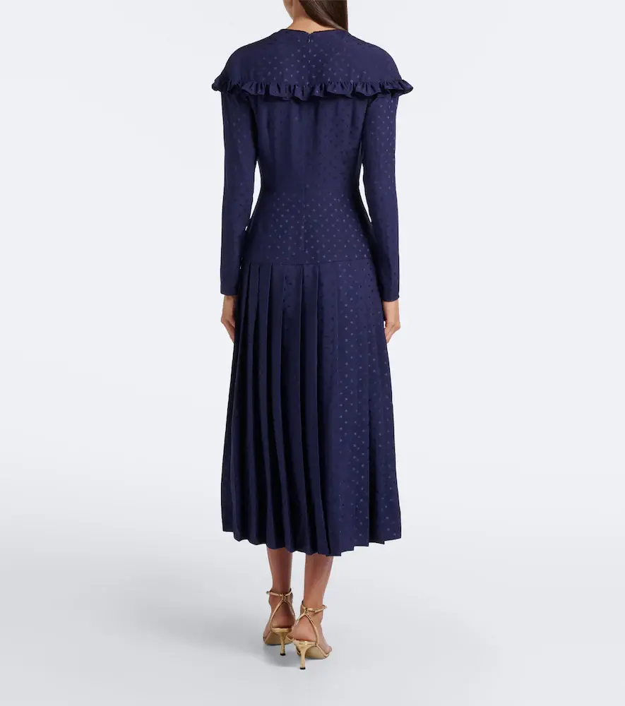 Alessandra Rich Pleated silk jacquard midi dress | Thumbnail 4 Alessandra Rich Pleated silk jacquard midi dress | Thumbnail 4