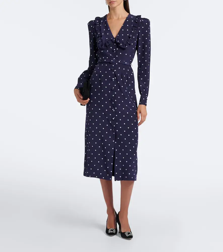 Alessandra Rich Belted polka-dot silk midi dress | Thumbnail 5 Alessandra Rich Belted polka-dot silk midi dress | Thumbnail 5