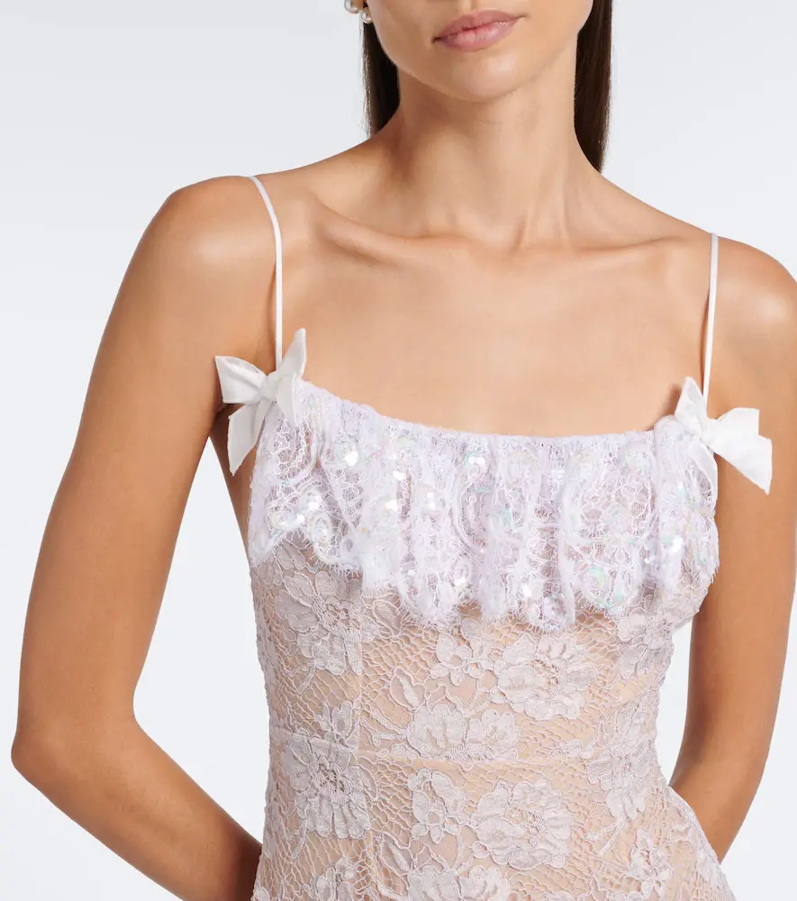 Alessandra Rich Ruffled sequined lace slip dress | Thumbnail 5 Alessandra Rich Ruffled sequined lace slip dress | Thumbnail 5