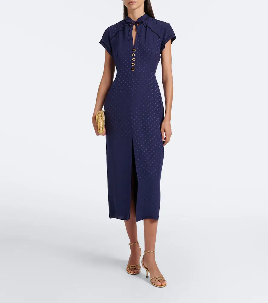 Alessandra Rich Silk jacquard midi dress | Thumbnail 2 Alessandra Rich Silk jacquard midi dress | Thumbnail 2