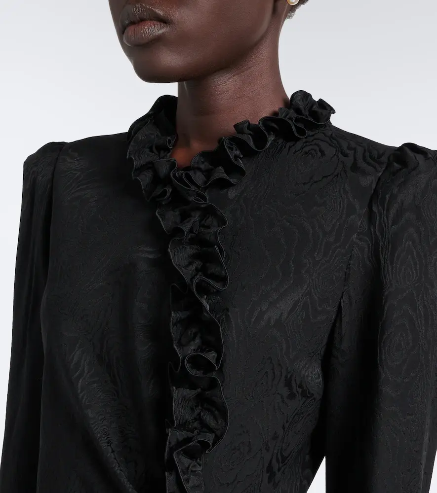 Alessandra Rich Bow-detail ruffled silk moiré minidress | Thumbnail 5 Alessandra Rich Bow-detail ruffled silk moiré minidress | Thumbnail 5