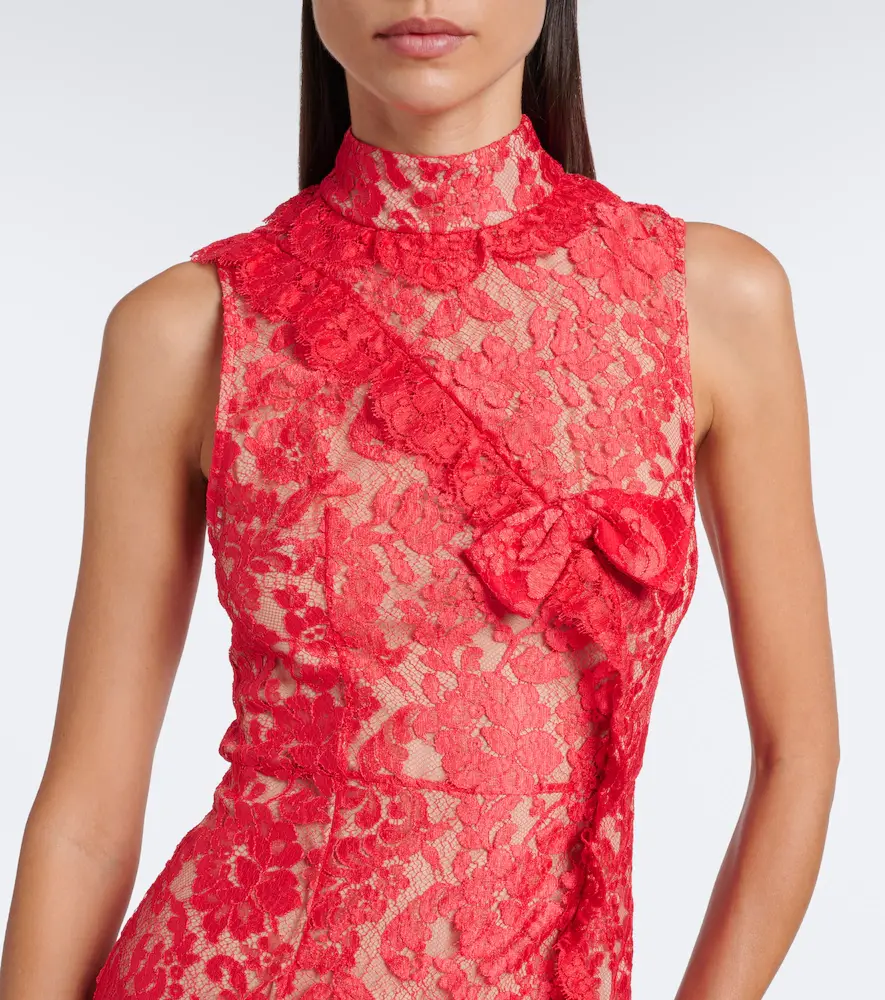 Alessandra Rich Bow-detail tiered lace cocktail dress | Thumbnail 3