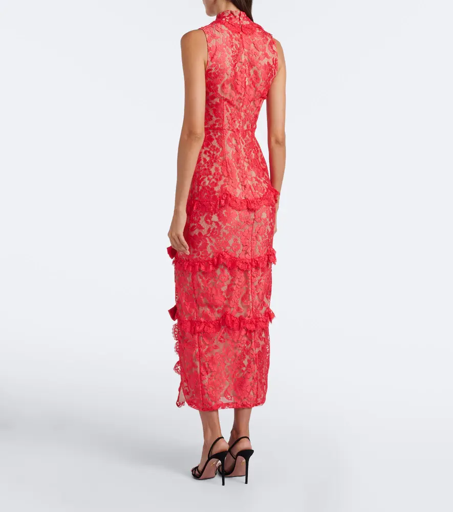 Alessandra Rich Bow-detail tiered lace cocktail dress | Thumbnail 5