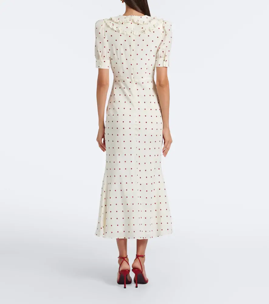 Alessandra Rich Ruffled polka-dot silk midi dress | Thumbnail 2 Alessandra Rich Ruffled polka-dot silk midi dress | Thumbnail 2